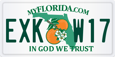 FL license plate EXKW17