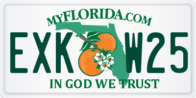 FL license plate EXKW25
