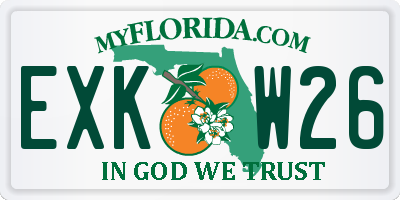 FL license plate EXKW26