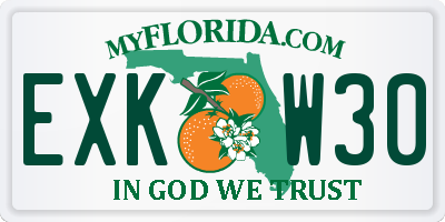 FL license plate EXKW30