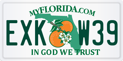 FL license plate EXKW39