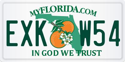 FL license plate EXKW54