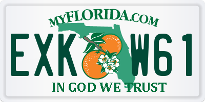 FL license plate EXKW61