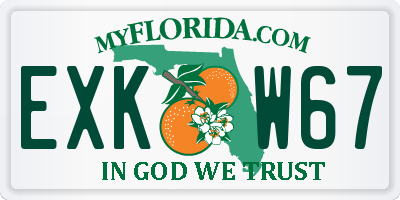 FL license plate EXKW67