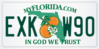 FL license plate EXKW90