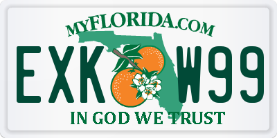 FL license plate EXKW99
