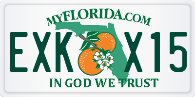 FL license plate EXKX15