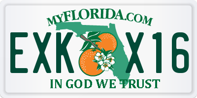 FL license plate EXKX16