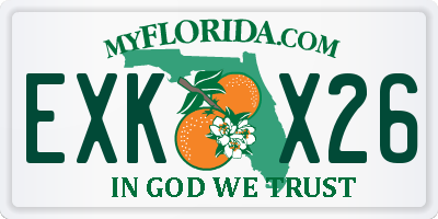 FL license plate EXKX26
