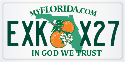 FL license plate EXKX27