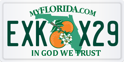 FL license plate EXKX29