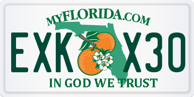 FL license plate EXKX30