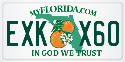 FL license plate EXKX60