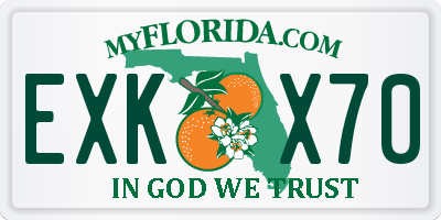 FL license plate EXKX70