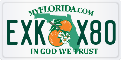 FL license plate EXKX80