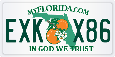FL license plate EXKX86