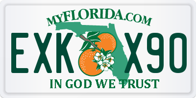 FL license plate EXKX90