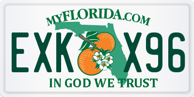 FL license plate EXKX96