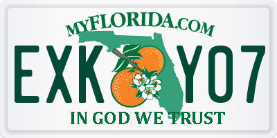 FL license plate EXKY07