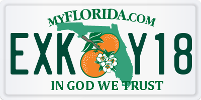 FL license plate EXKY18