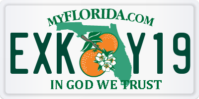 FL license plate EXKY19