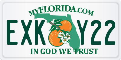 FL license plate EXKY22