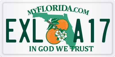 FL license plate EXLA17