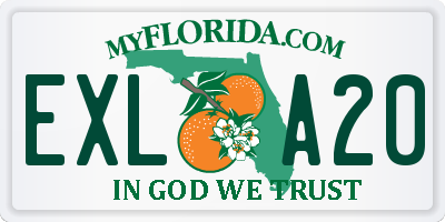 FL license plate EXLA20