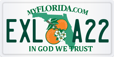 FL license plate EXLA22
