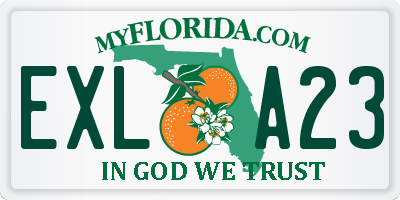 FL license plate EXLA23
