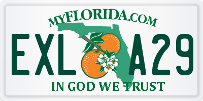 FL license plate EXLA29