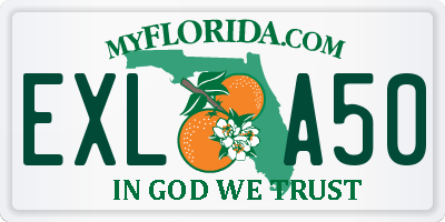 FL license plate EXLA50