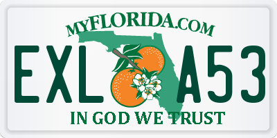 FL license plate EXLA53
