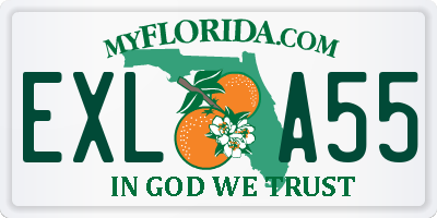 FL license plate EXLA55
