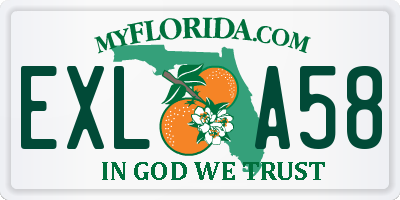 FL license plate EXLA58