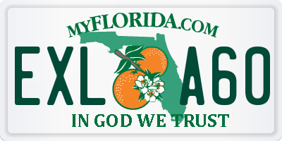 FL license plate EXLA60
