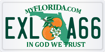 FL license plate EXLA66