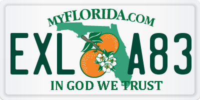 FL license plate EXLA83