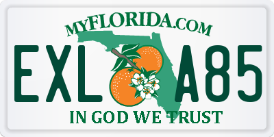 FL license plate EXLA85