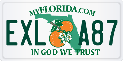 FL license plate EXLA87