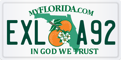 FL license plate EXLA92