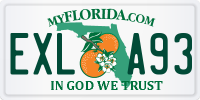 FL license plate EXLA93