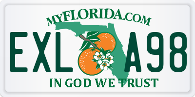 FL license plate EXLA98