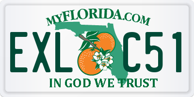 FL license plate EXLC51