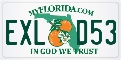 FL license plate EXLD53