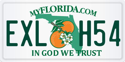 FL license plate EXLH54