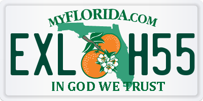 FL license plate EXLH55