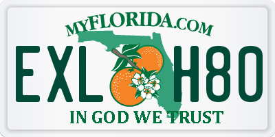 FL license plate EXLH80