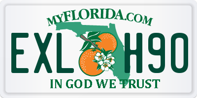 FL license plate EXLH90