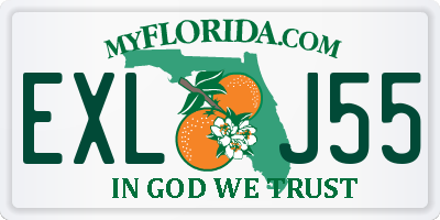 FL license plate EXLJ55